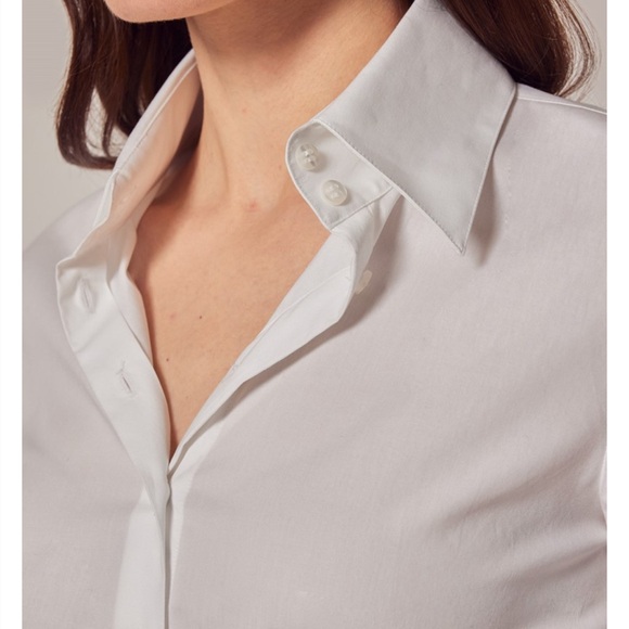 NWT Hawes & Curtis Fitted Vintage White Button Down Blouse Sz UK 14 - Picture 5 of 12